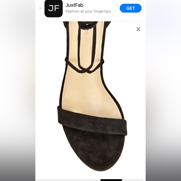 JustFab Eleri Black Stiletto Heels Sandals Lace Up Size 8 - Picture 6 of 15